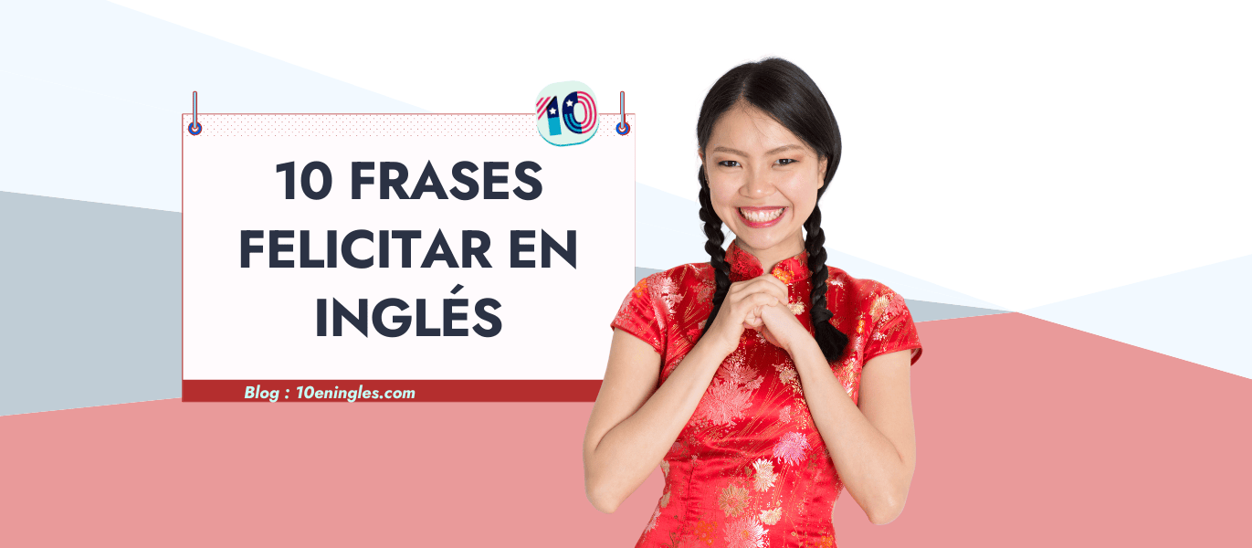 Mujer sonriente con gesto de felicitación, mostrando 10 frases originales para felicitar en inglés.