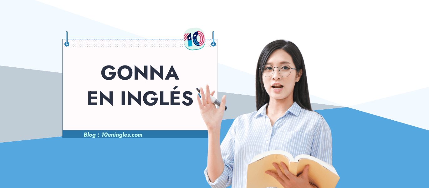 Aprende a usar (y no usar) "gonna" en inglés. Imagen de una mujer explicando algo, ilustrando un blog post sobre el uso correcto de la contracción "gonna" en inglés.